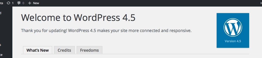 WordPress 4.5 New Features and Capabilities