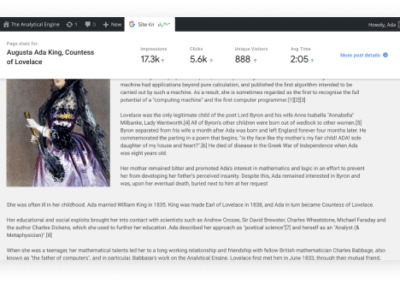 Google Site Kit SEO Stats