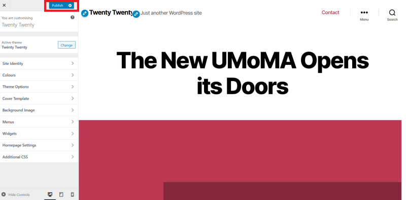 Editing the Twenty Twenty theme copyright and powered by text