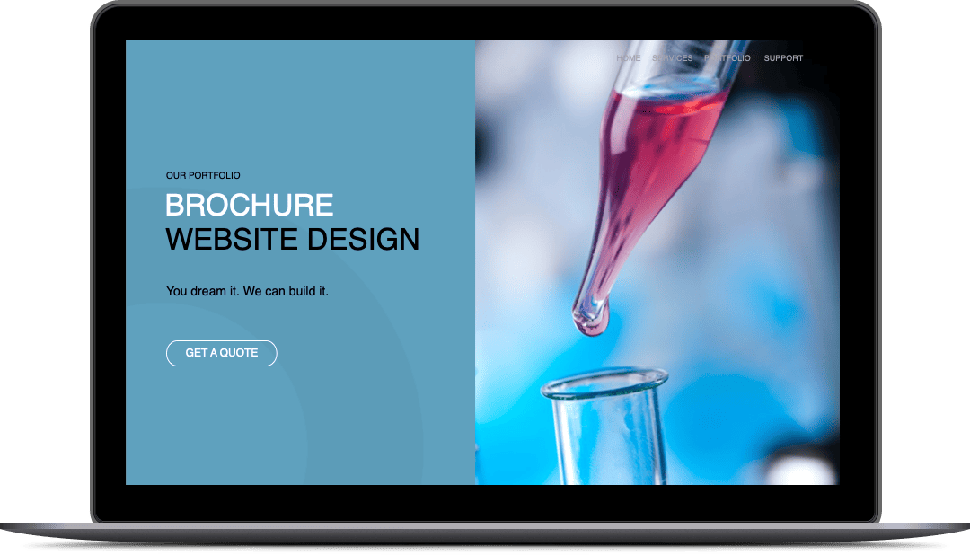 Brochure project laptop screen