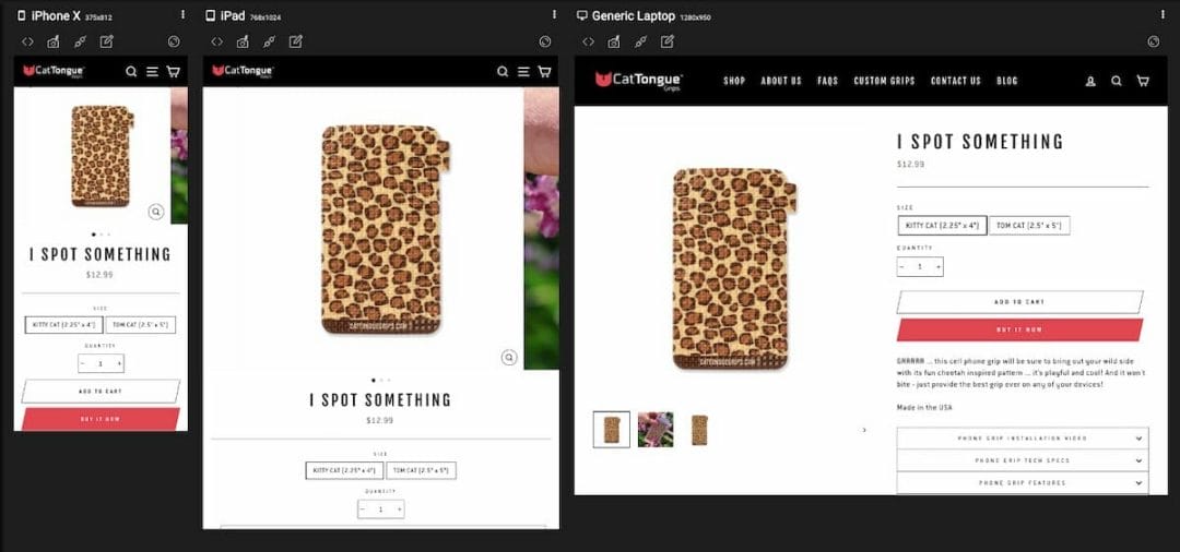 Cat Tongue Responsive Responsive Shopify websites by Press Wizards
