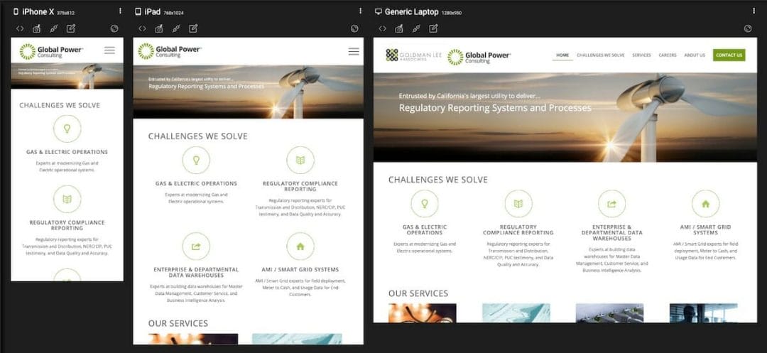 Global Power Consulting Responsive Responsive brochure websites by Press Wizards - Energy Industry