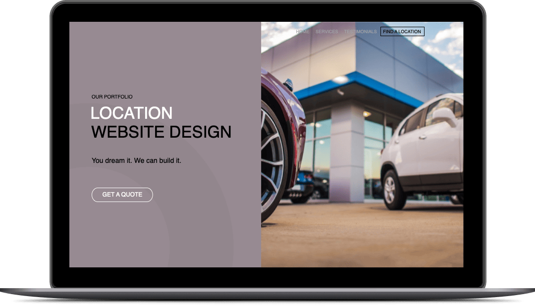 Location project laptop screen