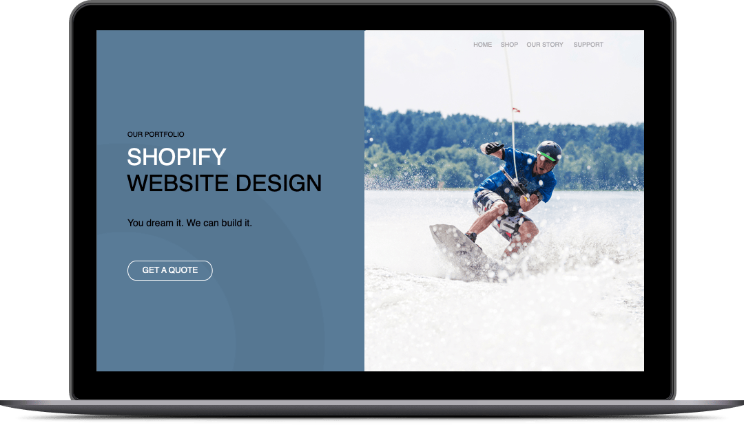 Shopify project laptop screen